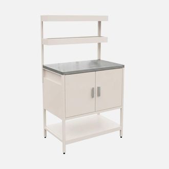 Sweeek Cucina Da Esterno Modulare In Acciaio Con 2 Ripiani Sospesi E 2 Ante, 80cm