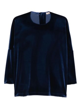 Blanca Vita Fluwelen top met lange mouwen - Blauw