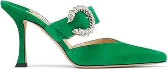 Jimmy Choo London Marta 70 Suede Heeled Mules, Brand Size 34 ( US Size 4 )