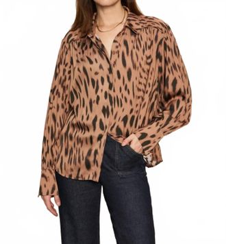 Sanctuary Colette Long Sleeve Shirt In Mocha Leo