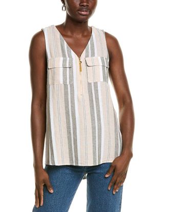 Ellen Tracy Linen-Blend Tank