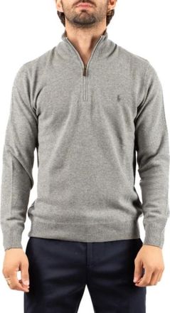 Ralph Lauren Trui met Halve Rits - Heren - Coltruien - Grijs - 2XL - Wol - Truien & Vesten