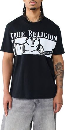 True Religion Checkered Buddha Cotton Graphic T-Shirt in Jet Black at Nordstrom, Size Xxx-Large