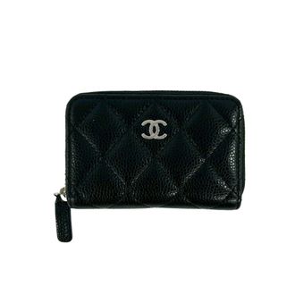 Chanel Black Grained Calfskin Coin Purse/Coin Case (Pre-Owned)