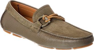 Ferragamo Front Gancini Suede & Leather Driver
