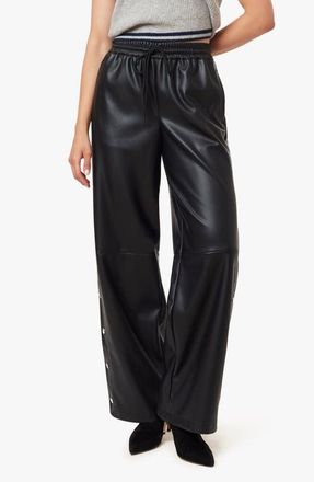 Habitual Faux Leather Track Pants in Jet Black at Nordstrom, Size X-Small