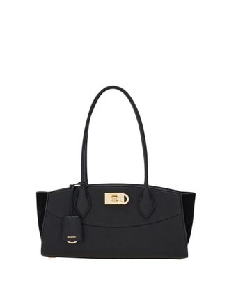 Ferragamo Black Studio Soft Medium Shoulder Bag