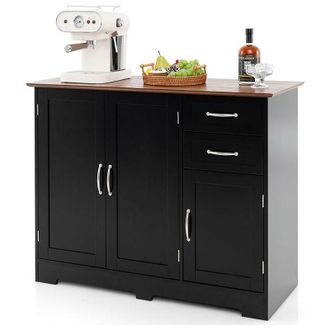 Costway Costway - Credenza Buffet, Armadio di Stoccaggio Moderno con 2 Ante e 2 Cassetti, Ripiano Regolabile, per Cucina, Sala da Pranzo, 100 x 40 x 78 cm