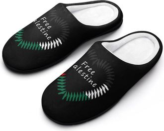Generic Free Palestine Palestinian Palestinians Mens Slippers House Slipper Anti-skid Sole Indoor Shoes Outdoor Comfort Cotton