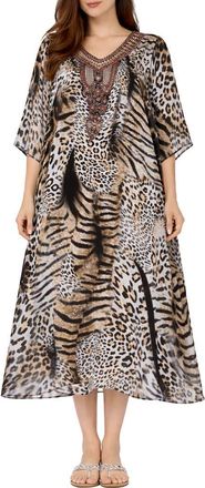 Ranee&rsquo;s V-Neck Long Caftan in Brown at Nordstrom Rack