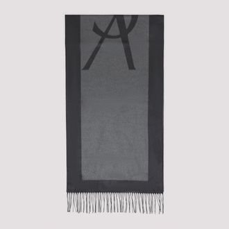 Saint Laurent Dark Grey Monogram Scarf