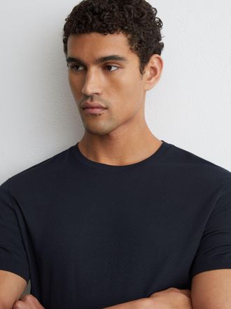 Reiss Navy Cotton- Crew-neck Modern-fit T-shirt, Xxl