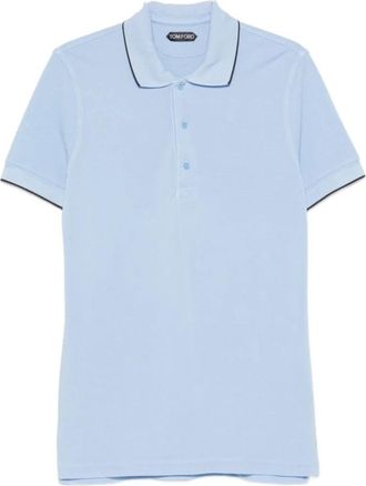 Tom Ford Piqu&eacute; Polo Shirt - Heren - Polos - Blauw - L - Tops