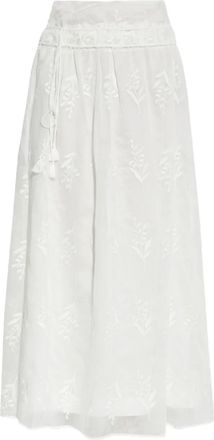 Munthe Gonna midi con ricamo - Bianco