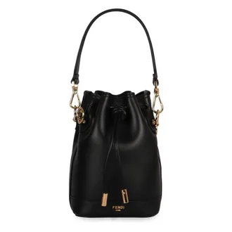 Fendi Bucket Bags, female, Black, Size: ONE SIZE Minibag Mon Tresor in leather