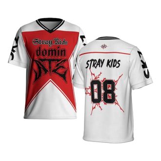 Generic SKZ Dominate World Tour 2025 Jersey SKZ World Tour 2025 Football Jersey Tee Unisex Harajuku Tops (White-08,M)