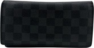 Louis Vuitton Pre-owned Damier Graphite Long wallet (bi-fold) - Heren - Vintage Accessoires - Zwart - ONE Size - Leer - Vintage