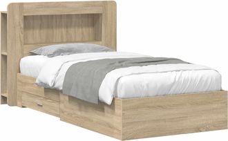 vidaXL Estructura De Cama Con Almacenamiento Roble Sonoma 100 X 200 Cm Vidaxl
