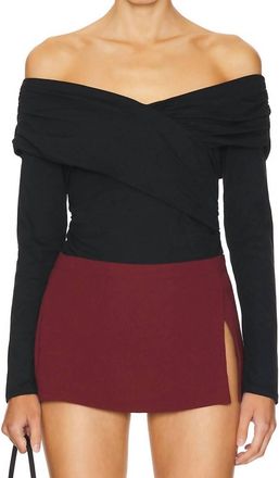 Nation Ltd Mika Off Shoulder Top In Jet Black