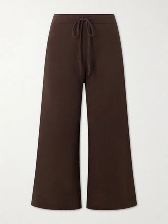 Nili Lotan Pantaloni Sportivi Cropped In Jersey Di Cotone Kiki - Marrone