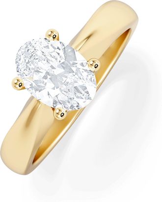 The Diamond Store Naomi Oval Cut Lab Diamond Engagement Ring 1.00ct H/SI in 9k Gold