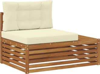 vidaXL Sof&aacute; Modular De Exterior Con Coj&iacute;n Natural 115 X 83 X 73 Cm Vidaxl