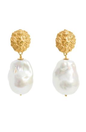 Freya Rose Lion Pearl Drop Earrings in Gold at Nordstrom