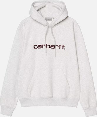 Carhartt Work in Progress Mens Carhartt WIP Logo Carhartt Hoodie Ash Heather/Rondo - Grey - Size: 38