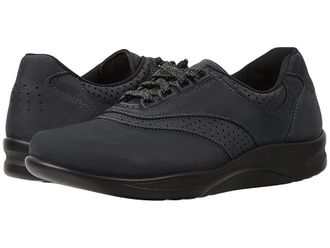 SAS Walk Easy Comfort Walking Shoe Womens Shoes Nero/Charcoal Nubuck : 7.5 S - Slim (AAA), Leather