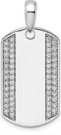 Diamond2Deal 14K Gold Lab Grown Diamond Dog Tag Pendant (0.75ct, VS, D-E)
