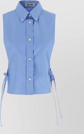Miu Miu sleeveless wrap top side tie design