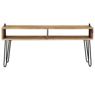 Berkfield Home TV Stand Solid Mango Wood 110x35x45 cm in Brown | Size: 110 x 35 x 45 cm