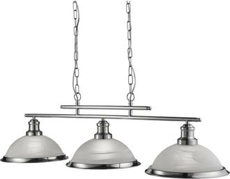 Searchlight Searchlight Bistro - 3 Light Ceiling Pendant Bar Satin Silver, Acid Glass, E27