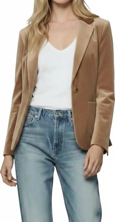 Majestic Filatures Velour One Button Blazer In Bison