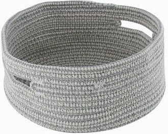 Trade Shop Trade Shop - Cestino Porta Oggetti Con Manici Cesto Tessuto Intrecciato Rotondo 24x11cm 10638