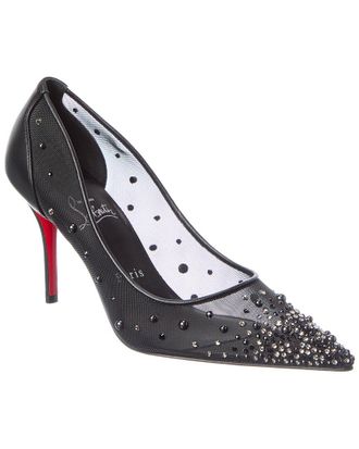 Christian Louboutin Miss Z Degrastrass Perla 76 Mesh & Leather Pump