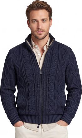 State of Art vest State of Art Regular Fit donkerblauw gebreid
