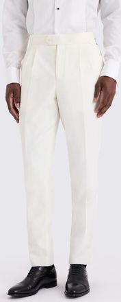 Moss Tailored Fit Off White Dress Trousers