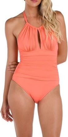 La Blanca Island Goddess Convertible High Neck One-Piece Swimsuit in Sunset at Nordstrom Rack, Size 14