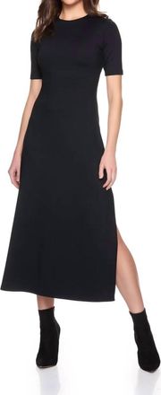 Susana Monaco Crew Midi Dress In Black