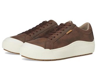 Dr. Scholls Time Lace-Up Shoes Womens Flat Shoes Dark Brown : 8.5 M, Faux Leather