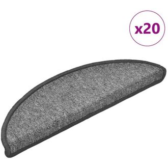 vidaXL Tappetini per scale 20 pz 56x17x3 cm Grigio scuro Semicircolari vidaXL