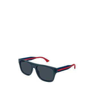Gucci Vierkante Zonnebril - Heren - Zonnebrillen - Blauw - 56 MM - Accessoires