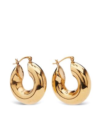 Pico Mara chunky hoop earrings - women - 24kt Gold Plated Brass - One Size