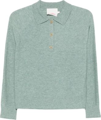 Absolut Cashmere long-sleeve polo top - Green
