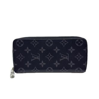 Louis Vuitton Black Gray Coated Canvas Leather Long Wallet (Bi-Fold) (Pre-Owned)
