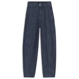 BOSS Relaxed-fit jeans in textured open-weave denim