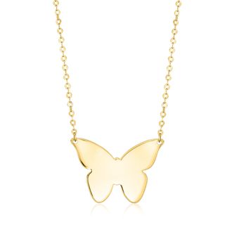 Ross-Simons Italian 14kt Yellow Gold Butterfly Necklace
