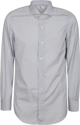 Finamore striped cotton shirt - White