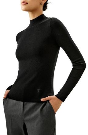 LilySilk Womens Essential Cashmere Blend Sweater Top in Black at Nordstrom, Size X-Large